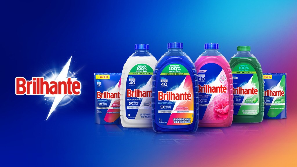 sabão líquido brilhante